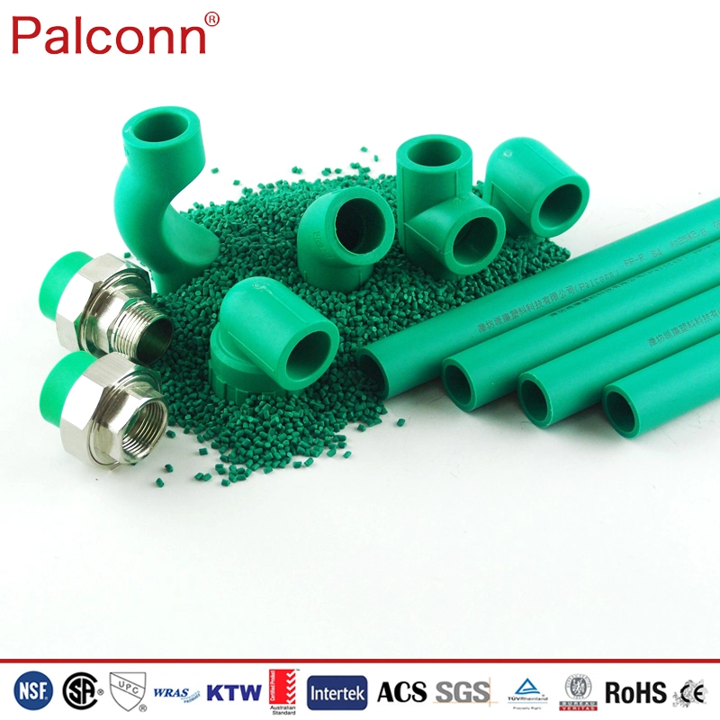 Pn12.5 Bar 50*5.6mm Green White Color PPR Pipe and Fittings for Cold Water