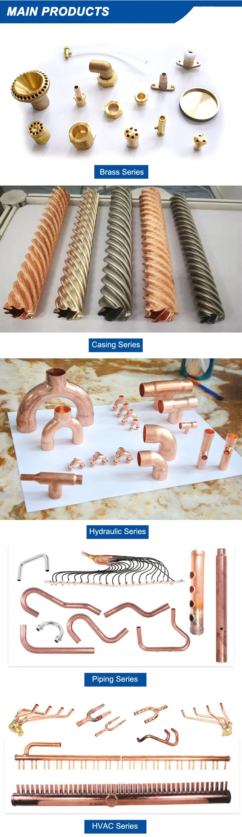 Copper Pipe Assembly for Underfloor Heating and HVAC System Air Conditioner Parts