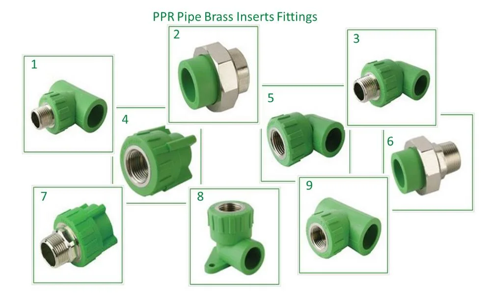 Chinese Factory Plastic Water Pipe Connectors Green DIN Standard PPR Pipe PPR Pipe Fittings