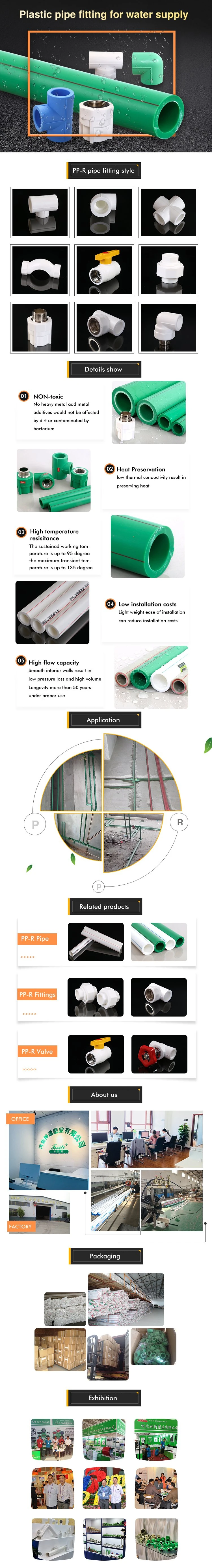 Professional PPR Pipe Green/White/Gray Color 16-160mm