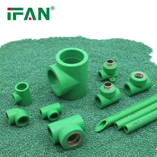 Ifan PPR Fitting Plumbing Green Gray Color Size 20-63mm Brass Nut Plastic Filter PPR Pipe Fitting